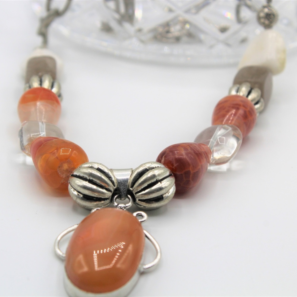 Chunky gemstone statement necklace